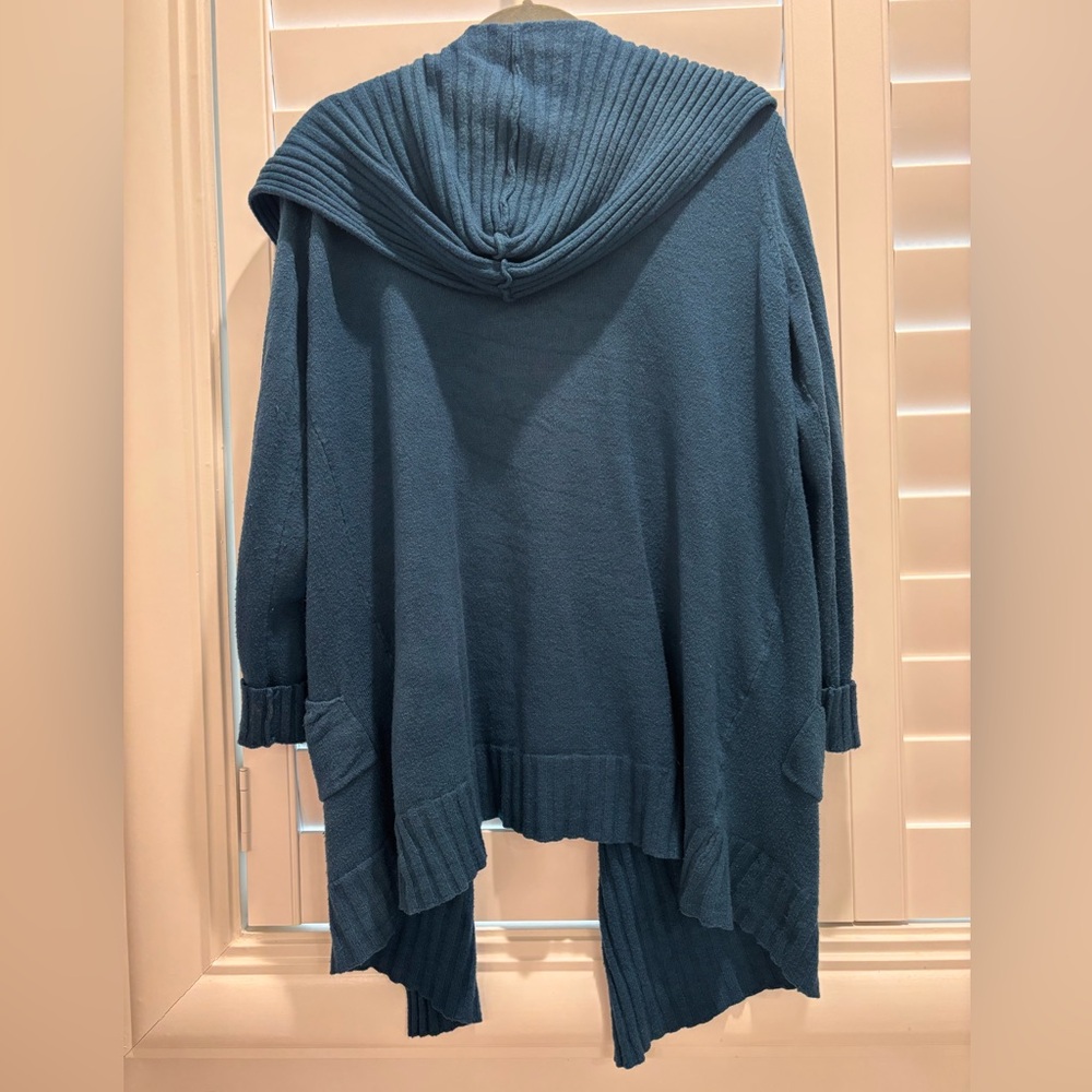 Cyrus Teal Ribbed Cardigan Sweater - Picture 3 of 8